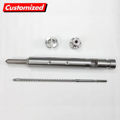 Buy Custom Stainless Steel Alloy Single Twin Extruder Screw Barrel Reciprocating Injection Lead Feed Screw Auger Nitride online manufacture