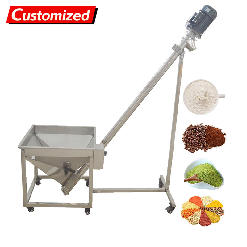 750W Stainless Steel Incline Auger Screw Conveyor 441-661 lb/min
