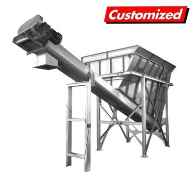 Good price Stainless Steel Large Capacity Inclined Screw Auger Conveyor with Hopper Customized for Powder Sawdust online