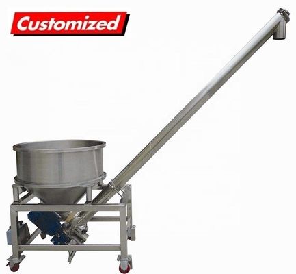 Good price Adjustable Height and Speed Stainless Steel Screw Auger Conveyor with Small Hopper online