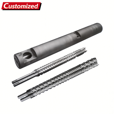Good price Customized Screw and Barrel Parallel Twin Screw Barrel precision products injection molding machine screw  for Pe/pp Pelleting Extruder online