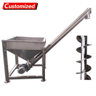 Good price Custom Stainless Steel Inclined Auger Screw Conveyor Feeder | Powder Granule Lifting Machine with Hopper for Food Chemical Industry
 online